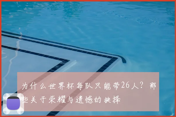 为什么世界杯每队只能带26人？那些关于荣耀与遗憾的抉择